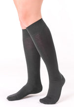 Cotton Smooth Knitted Knee High Socks by Steven in grafitto dark grey