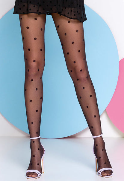 Amalia 01 Polka Dot Patterned Black Sheer Tights at Ireland's Online Shop –  DressMyLegs