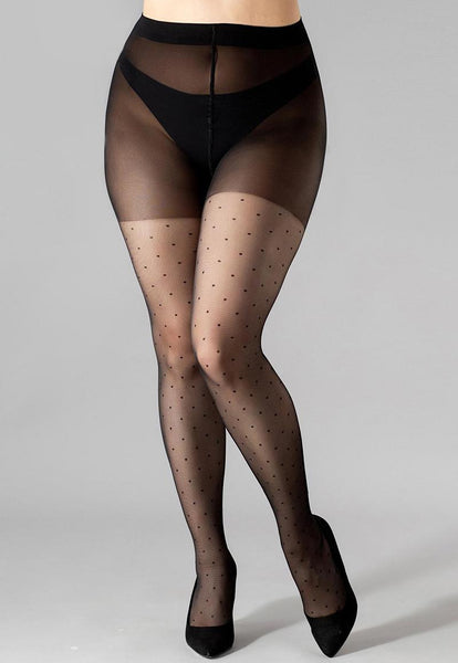 Antonella Polka Dot Patterned Black-Grey Opaque Tights at Ireland's Online  Shop – DressMyLegs