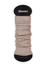 Ribbed Cotton Coloured Leg Warmers by Steven in beige stone