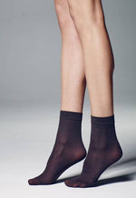 Katrin 40 Denier Opaque Ankle Socks by Veneziana in black