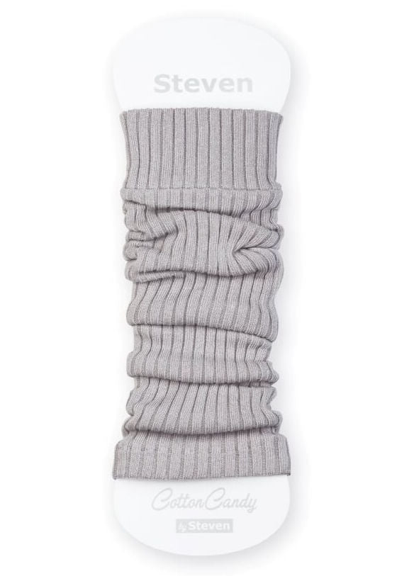 Ribbed Cotton Kids' Leg Warmers by Steven in light grey