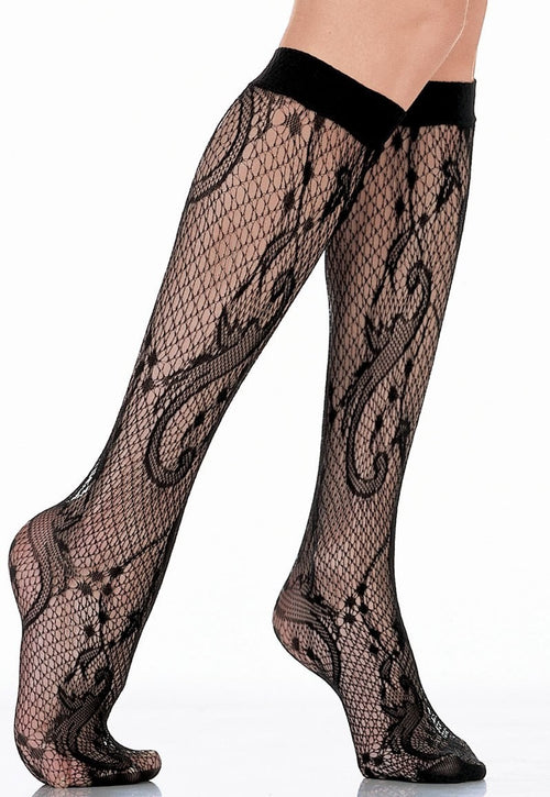 Sissi Lace Fishnet Knee-High Socks by Veneziana