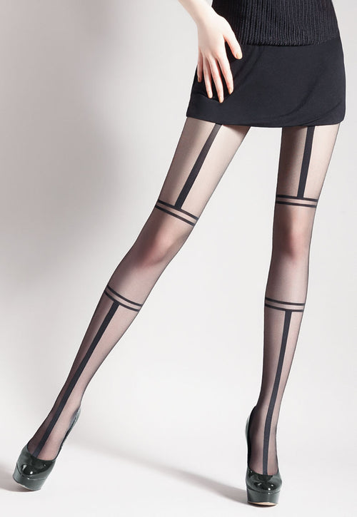 Unit 3 Bondage Patterned Sheer Tights by Giulia