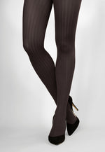 Costina II Wide Ribbed Cable Tights by Veneziana in grafitto grey
