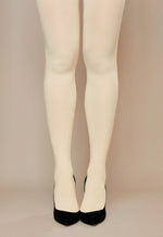 Cover 100 Den 3D Coloured Opaque Tights in Panna cream ivory white
