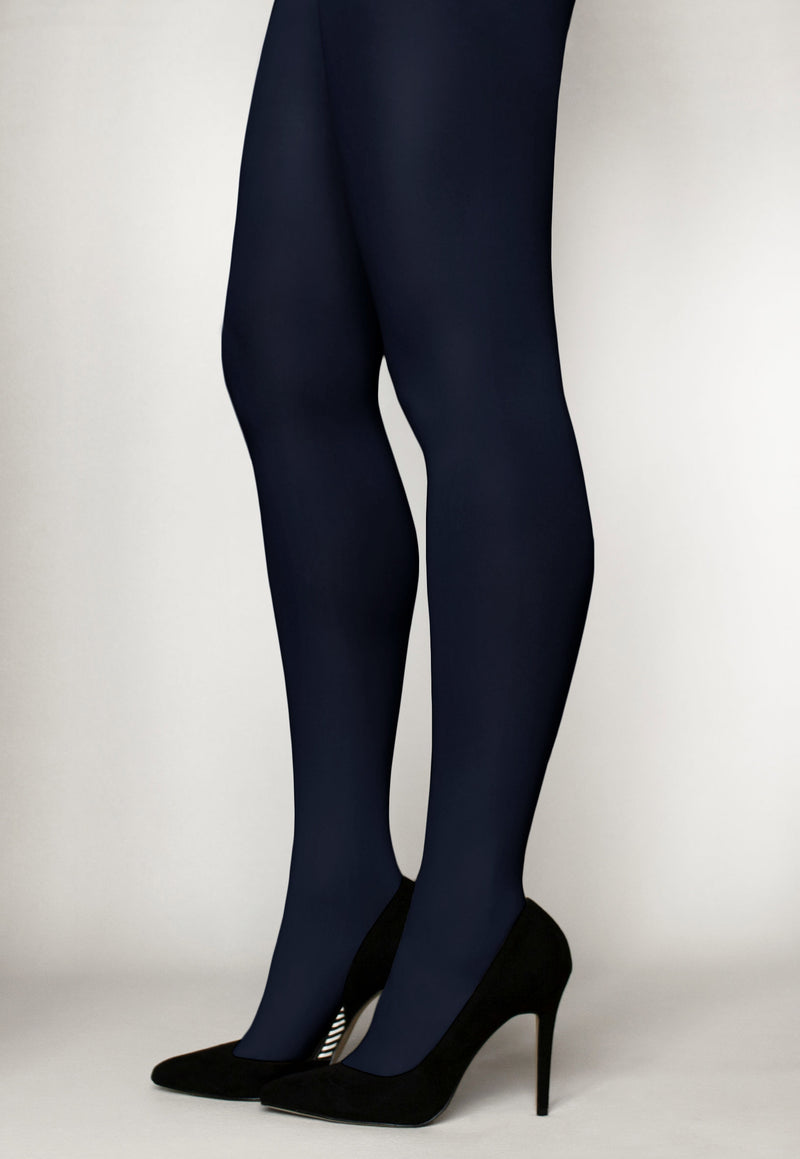Cover 60 Denier 3D Matte Opaque Tights in navy blue