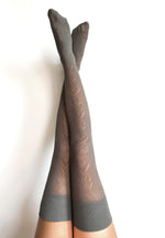 Angelica Openwork Patterned Over-Knee Socks by Veneziana in grey