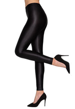 Black Brilliant Wet Look Glossy Opaque Leggings by Gatta in black