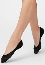 Carla Seamless Sheer Footliners by Veneziana in black