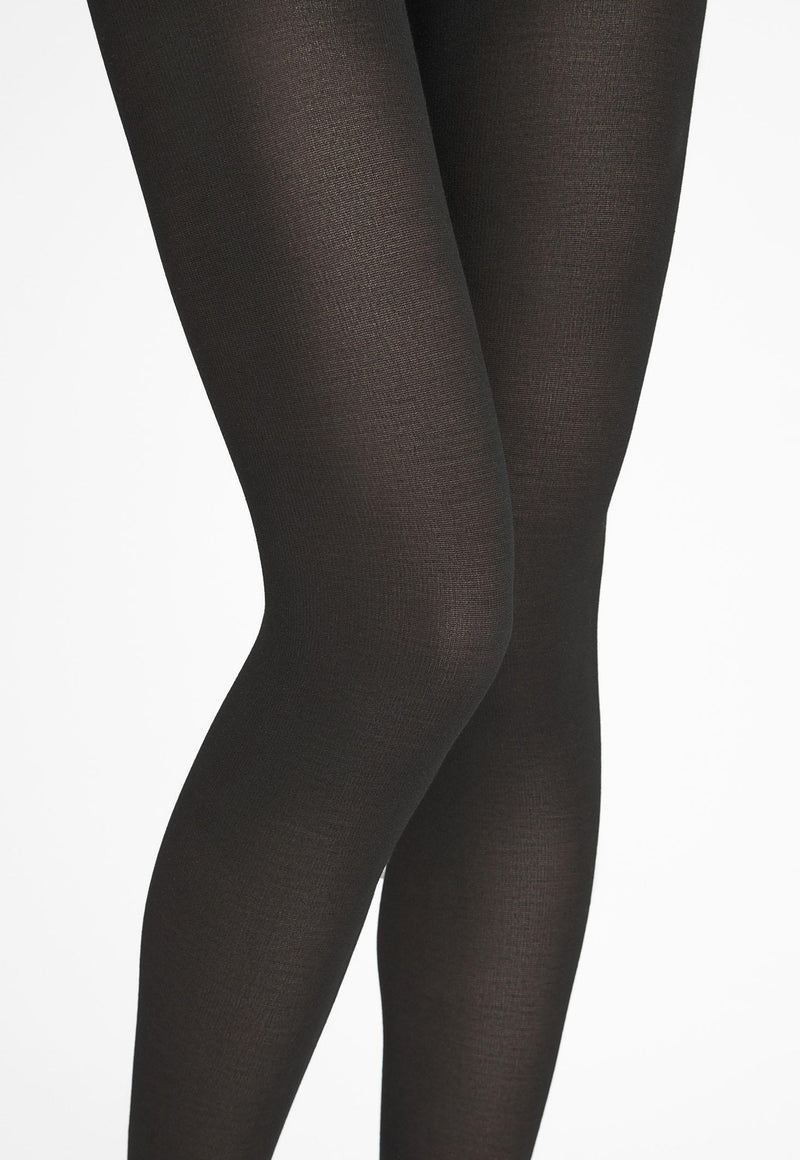 Cashmere Rich Smooth Opaque Tights by Marilyn in black