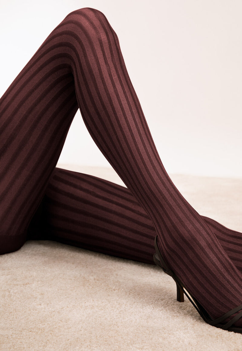 Red and Black Stripe Tights Pantyhose -  Finland