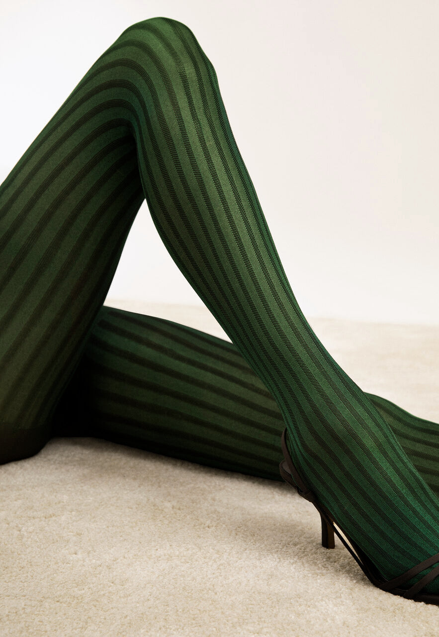 Belvedere Vertical Stripes Patterned Black Opaque Tights at Ireland's  online shop – DressMyLegs