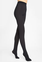 Diana D08 Cable Knit Patterned Opaque Tights by Marilyn in black