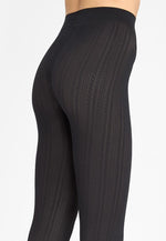 Diana D08 Cable Knit Patterned Opaque Tights by Marilyn in black