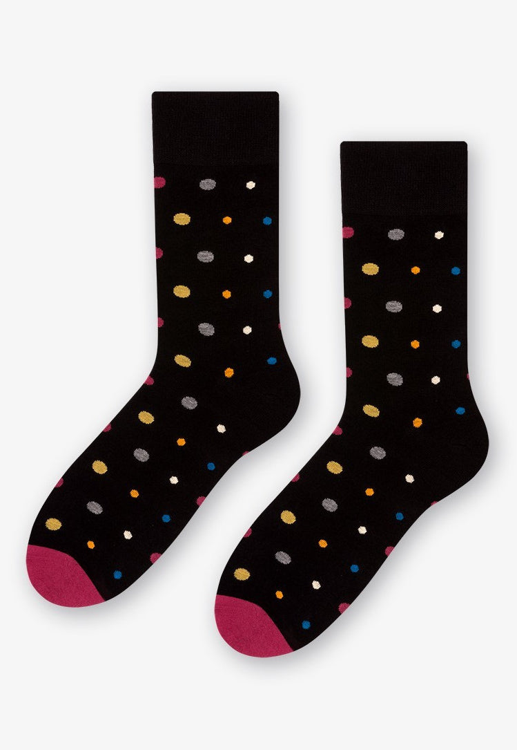 Random Dots Patterned Socks in Black by More