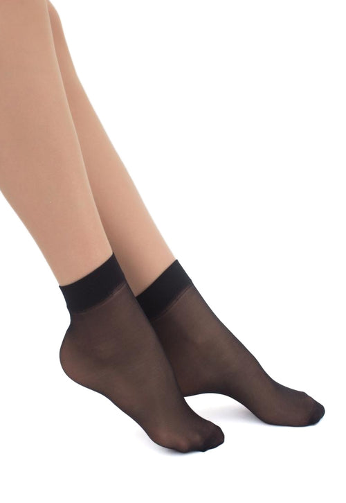 Easy 20 Den Sheer Ankle Socks by Giulia (2 Pairs) in black