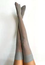 Giselle 30 Den Silver Lurex Over-Knee Socks by Veneziana in silver grey