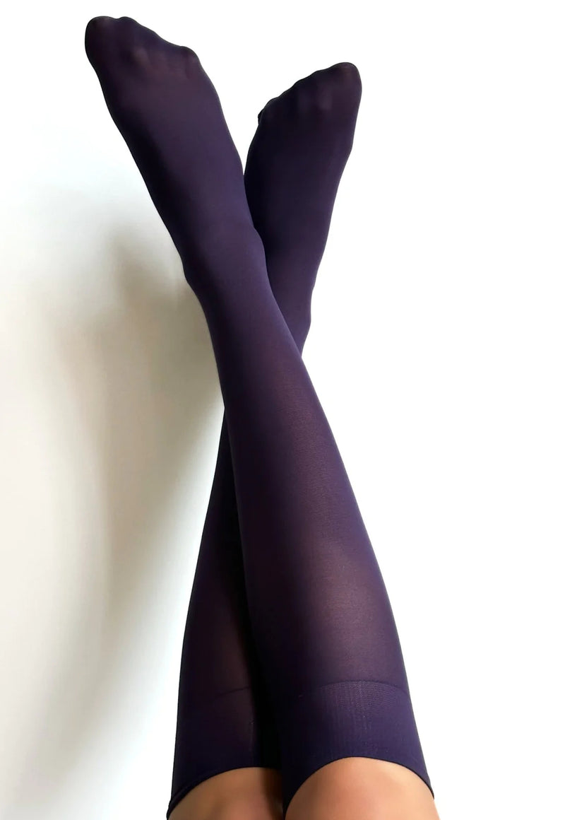 Katrin 40 Den Opaque Knee-High Socks by Veneziana in violet purple