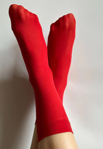 Katrin 40 Den Opaque Ankle Socks by Veneziana in red