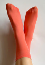 Katrin 40 Den Opaque Ankle Socks by Veneziana in coral orange peach