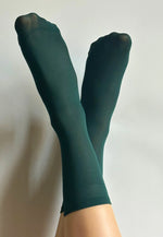 Katrin 40 Den Opaque Ankle Socks by Veneziana in verde bottle green