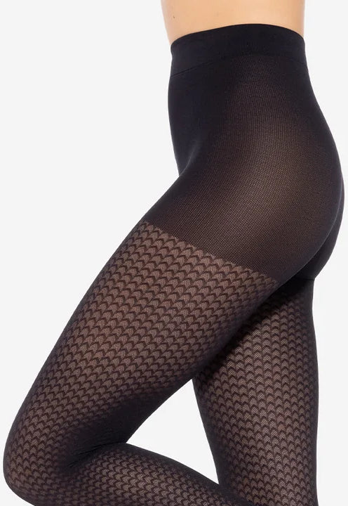 Lorien 24 Scales Patterned Opaque Tights by Gatta in black