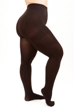 Positive Micro 70 Den Plus Size Opaque Tights by Giulia in brown