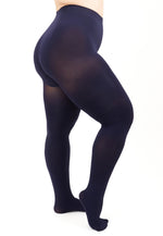 Positive Micro 70 Den Plus Size Opaque Tights by Giulia in navy blue