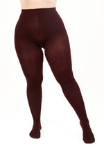 Positive Micro 70 Den Plus Size Opaque Tights by Giulia in maroon burgundy red