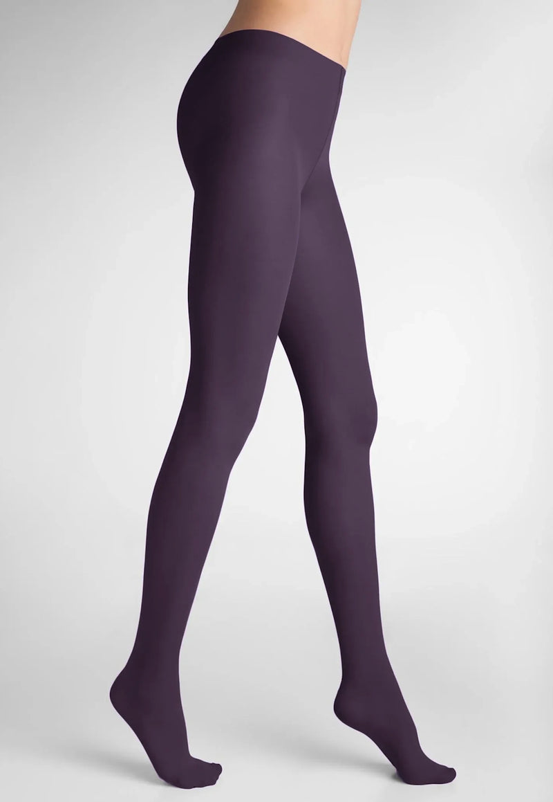 Tonic 40 Den Coloured Opaque Tights by Marilyn in dark aubergine purple