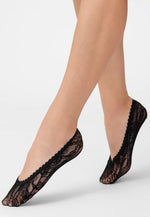 Roselina Lace Patterned Footliners by Veneziana in black