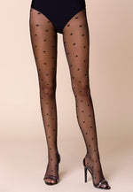 Stars Patterned Sheer Tights by Gabriella in black