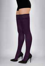 Ar Fiona Coloured Opaque Hold-Ups by Veneziana in violet purple