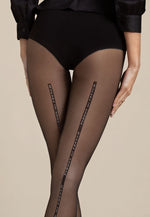 Dalida 'Pardon My French' Seamed Sheer Tights by Fiore