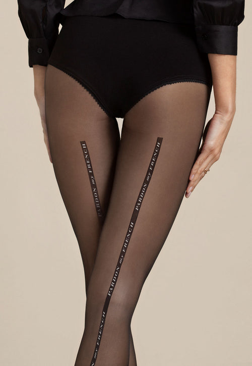 Dalida 'Pardon My French' Seamed Sheer Tights by Fiore