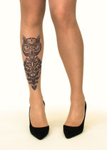 Damask Owl Tattoo Printed Sheer Tights/Pantyhose