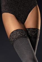 Fancy 40 Den Marl Grey Opaque Hold-Ups by Fiore