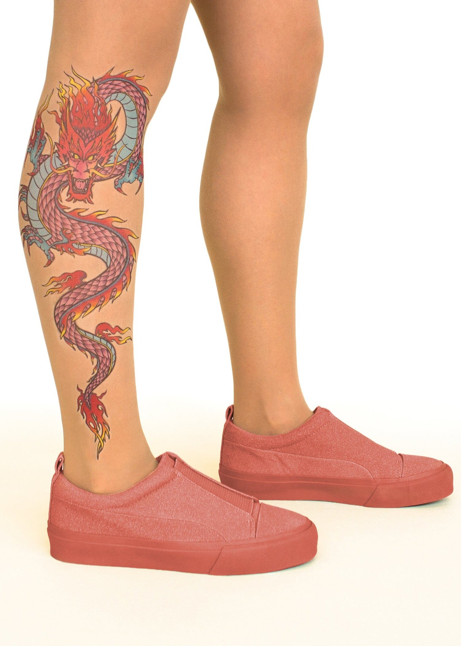 Fire Dragon Tattoo Printed Sheer Tights at Ireland's Online Shop –  DressMyLegs