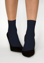 Katrin 40 Denier Opaque Ankle Socks in Marine Navy Blue
