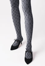 Matilda Diamonds & Dots Patterned Opaque Tights by Fiore
