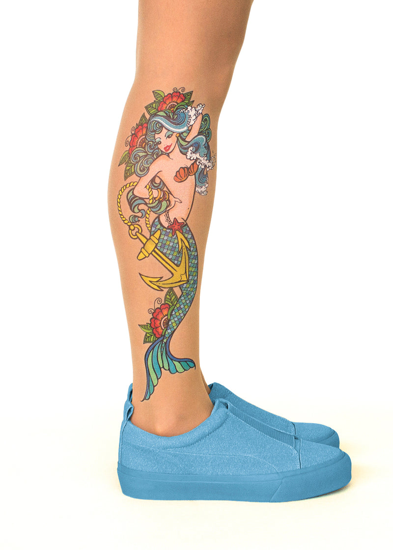 Mermaid Spell Tattoo Printed Sheer Tights at Ireland's Online Shop –  DressMyLegs