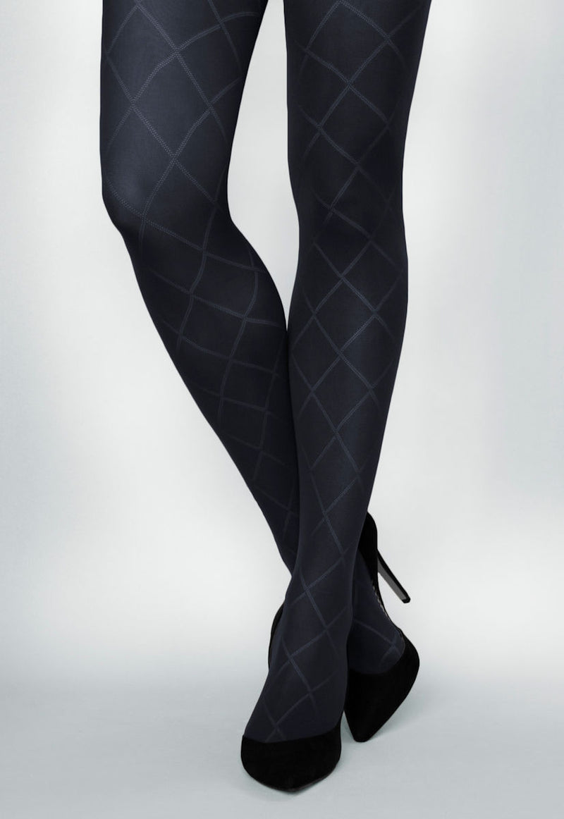 Rombo Grandi Diamond Patterned Tights by Veneziana