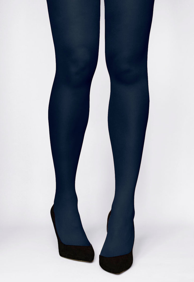 Rosalia 40 Den Coloured Opaque Tights by Gatta in blue jeans navy blue