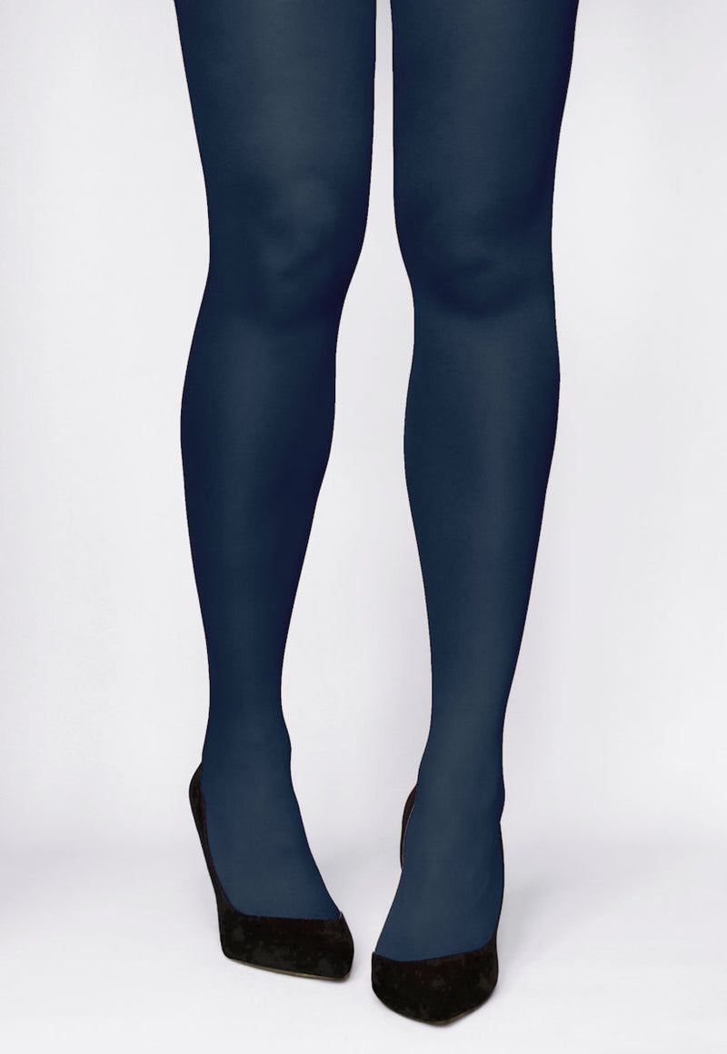 Rosalia 40 Den Coloured Opaque Tights by Gatta in jeans navy blue