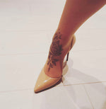 Shaded Rose Tattoo Printed Sheer Tights/Pantyhose