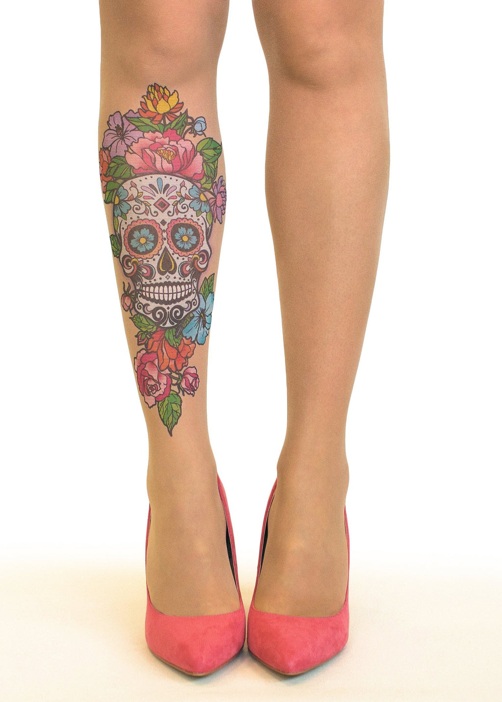 Sugar Skull Tattoo Printed Sheer Tights at Ireland's Online Shop –  DressMyLegs