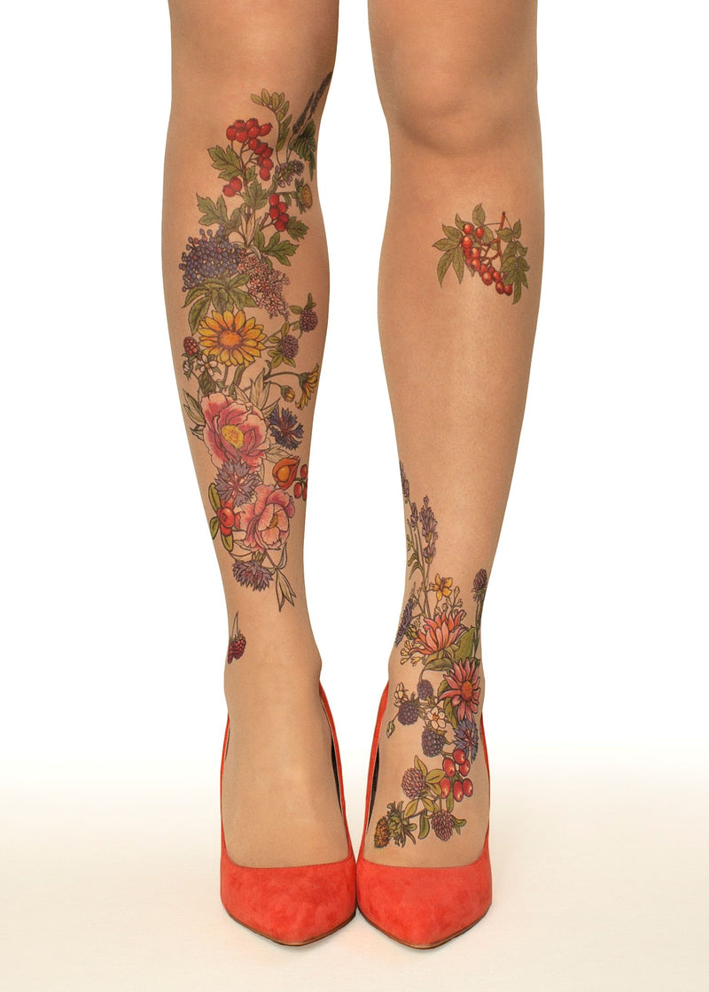 Indian Style Feathers Printed Tattoo Tights Black & Gold One-Size By Zohara  : Amazon.in: Fashion