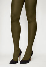 Tonic 40 Den Coloured Opaque Tights in Forest military green