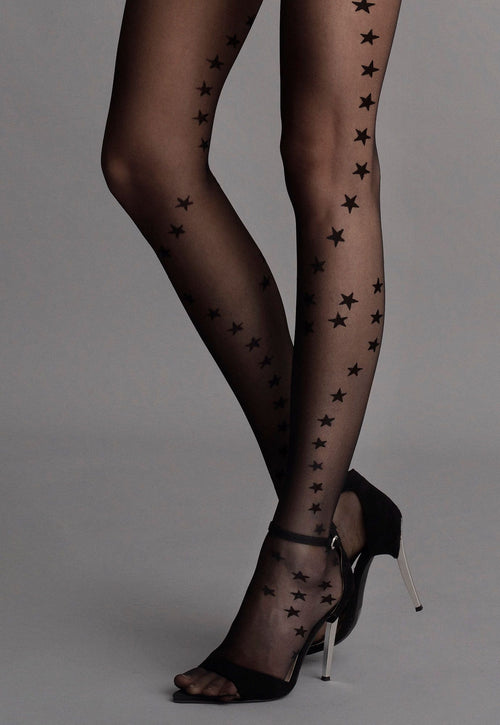 Vanity Star Patterned Sheer Tights by Fiore